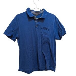 Michael Kors Mens L Blue Cotton Short Sleeve Polo Shirt Casual‎ Pocket